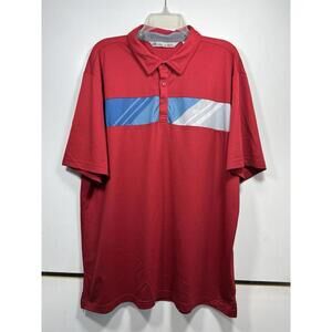 Travis Matthew Men’s Gold Polo Shirt Red Stopped Short Sleeve XXL Casual